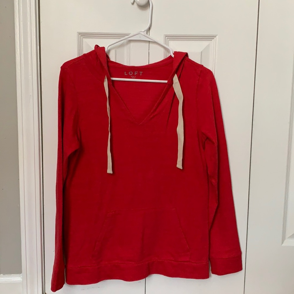 Ann Taylor Loft red throw-on sweatshirt
